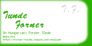 tunde forner business card