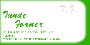 tunde forner business card